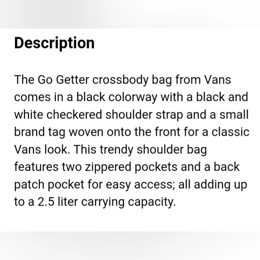 Vans Go Getter Crossbody Bag *NWT* - Picture 5 of 7